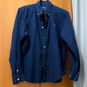 Polo Ralph Lauren Navy Oxford Long Sleeve Shirr